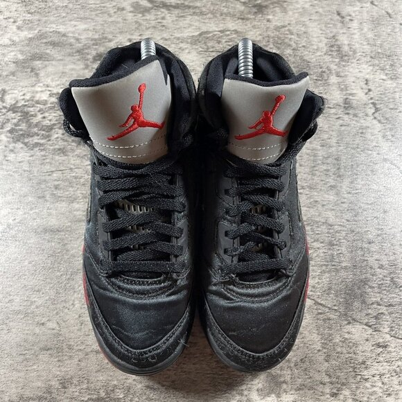 Nike Air Jordan 5 Retro Satin PS Black Red White 2017 440889-006 Size 1 - Picture 7 of 8